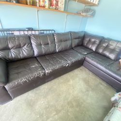 Black Leather Couch $0