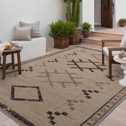 Beige Jute Area Rug 8x10,Moroccan 