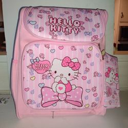 Brand New Hello Kitty Backpack 12" W  15" H