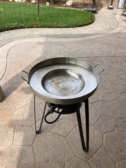 Large Steel Comal with Propane Burner Stand