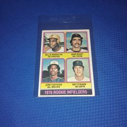 Vintage Old 1976 Rookie Infielders Baseball Card - Topps $592 