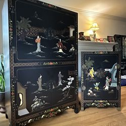 Chinese Armoire And Chest (3 Piece Set)