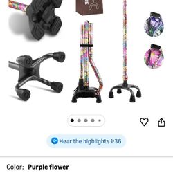 Walker Cane W/flower Design