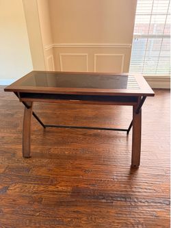 Wooden Writing Desk | Black Center Inlay | 28.5-inch Height