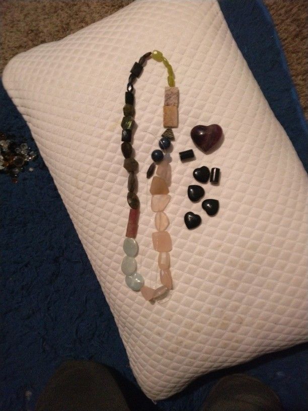 assorted pieces of different type of rock or natural stone beads