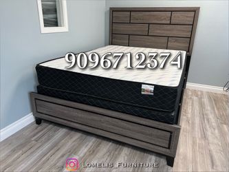 Queen size platform bed with orthopedic mattress included