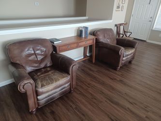 Two Leather BarcaLounger Recliners