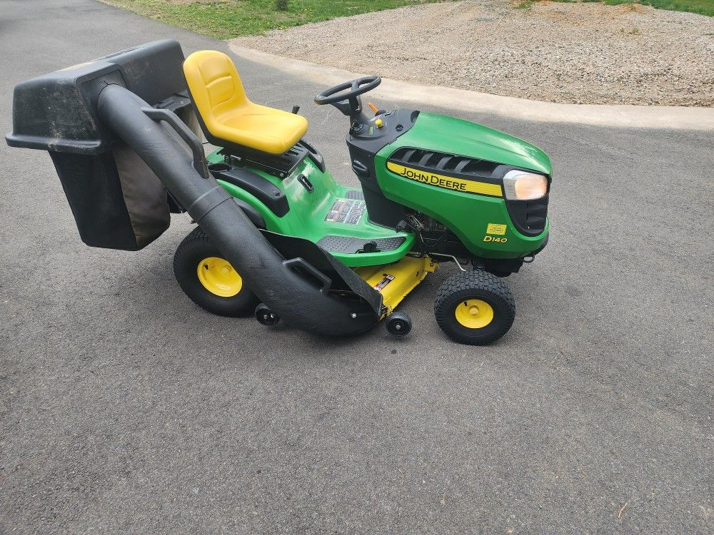 JOHN DEERE RIDING MOWER WITH DOUBLE BAGGER!