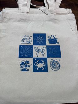 Beachy theme tote bag
