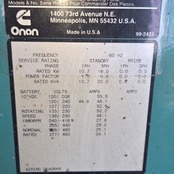 Onan Cummins Generator 