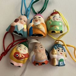 6 x Lucky Chinese Clay Charms - Phone Crafting Jewelry