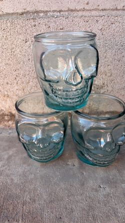 Halloween skull glassware