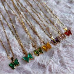 Butterfly Gold Platted Necklace | Cadena De Oro Laminado