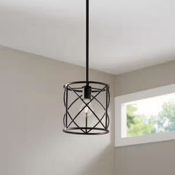 Hampton Bay Hastings 1-Light Oil-Rubbed Bronze Pendant - New in Box - Open Cage, 60W, Adjustable