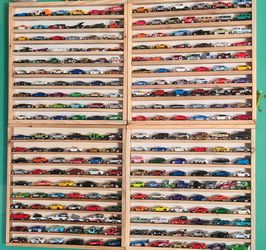 hot wheels classic and hand made wooden display shelf