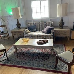 Vintage Living Room Set – Couch, Coffee Table & Side Tables 
