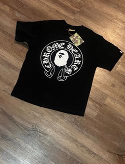 Bape X chrome heart black tee