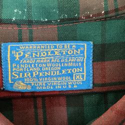 Men’s Pendleton “Sir Pendleton” XL Shirt – 100% Virgin Wool – Made in USA 