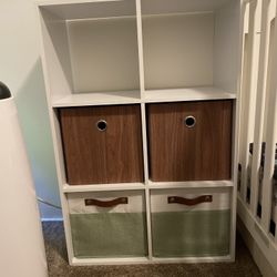 6 Cube White Storage With 4 Drawers