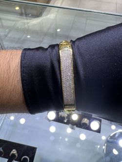 Iced Out 10kt Yellow Gold Bracelet 