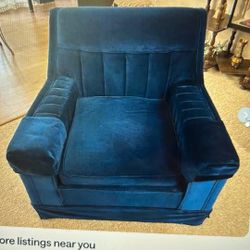 5pcs Blue Velvet Living Room Set 