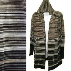 New Striped Hooded Cardigan Sweater