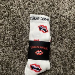 White Chrome Heart Socks