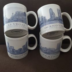 4 Starbucks Architectural Series Mugs