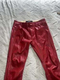 Mens Red leather pants