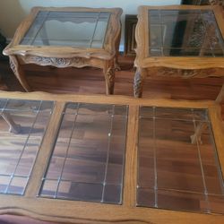 One Large Coffe Table And 2 Side Table. Set Of 3