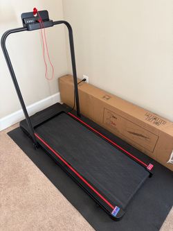 Compact treadmill 49 inch by 24 inch with folding handle