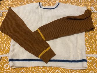 Color Block Knit Crewneck Sweater