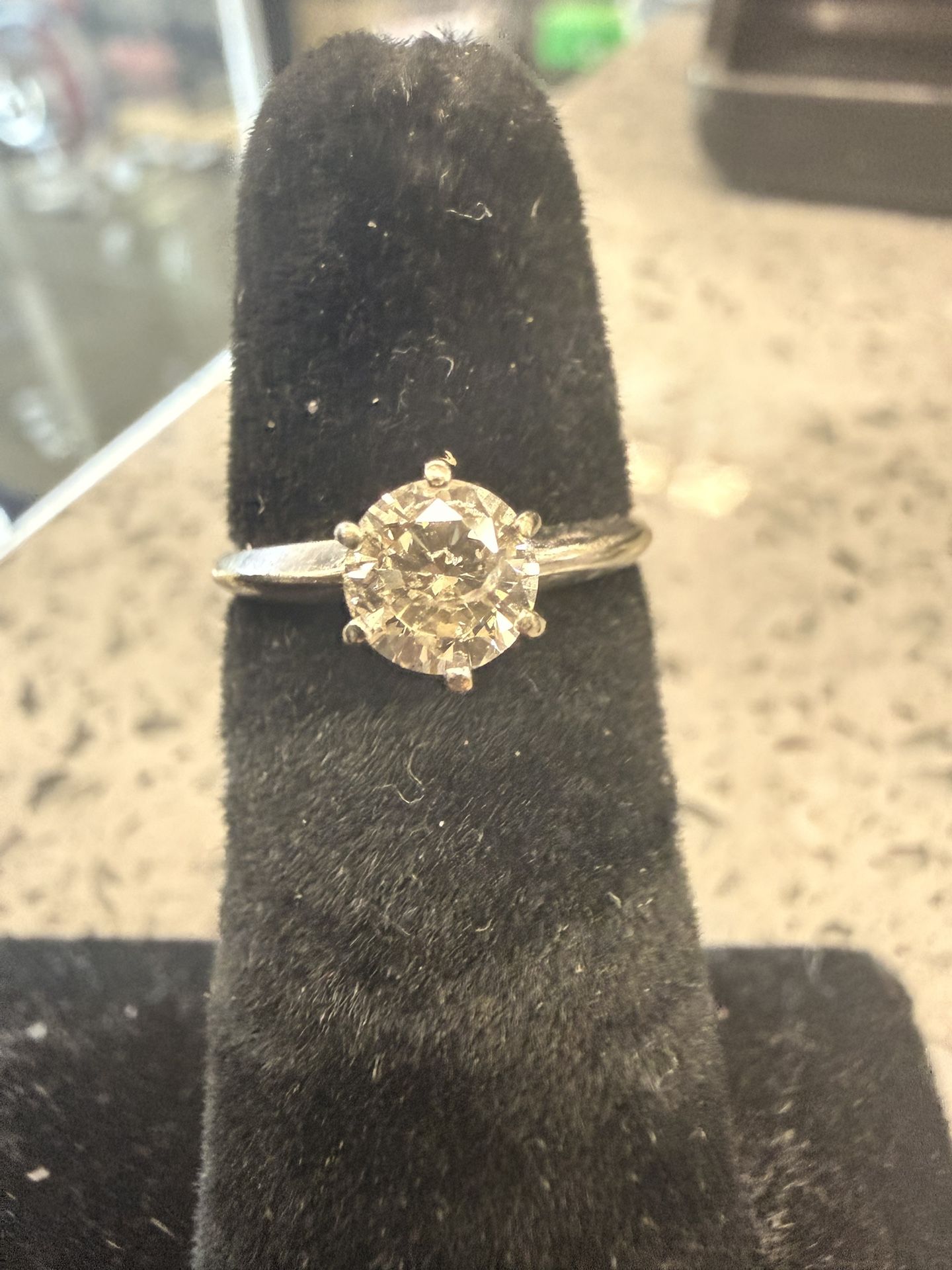 10KT Solitaire Ring W/ Natural Diamond Center 32722-1