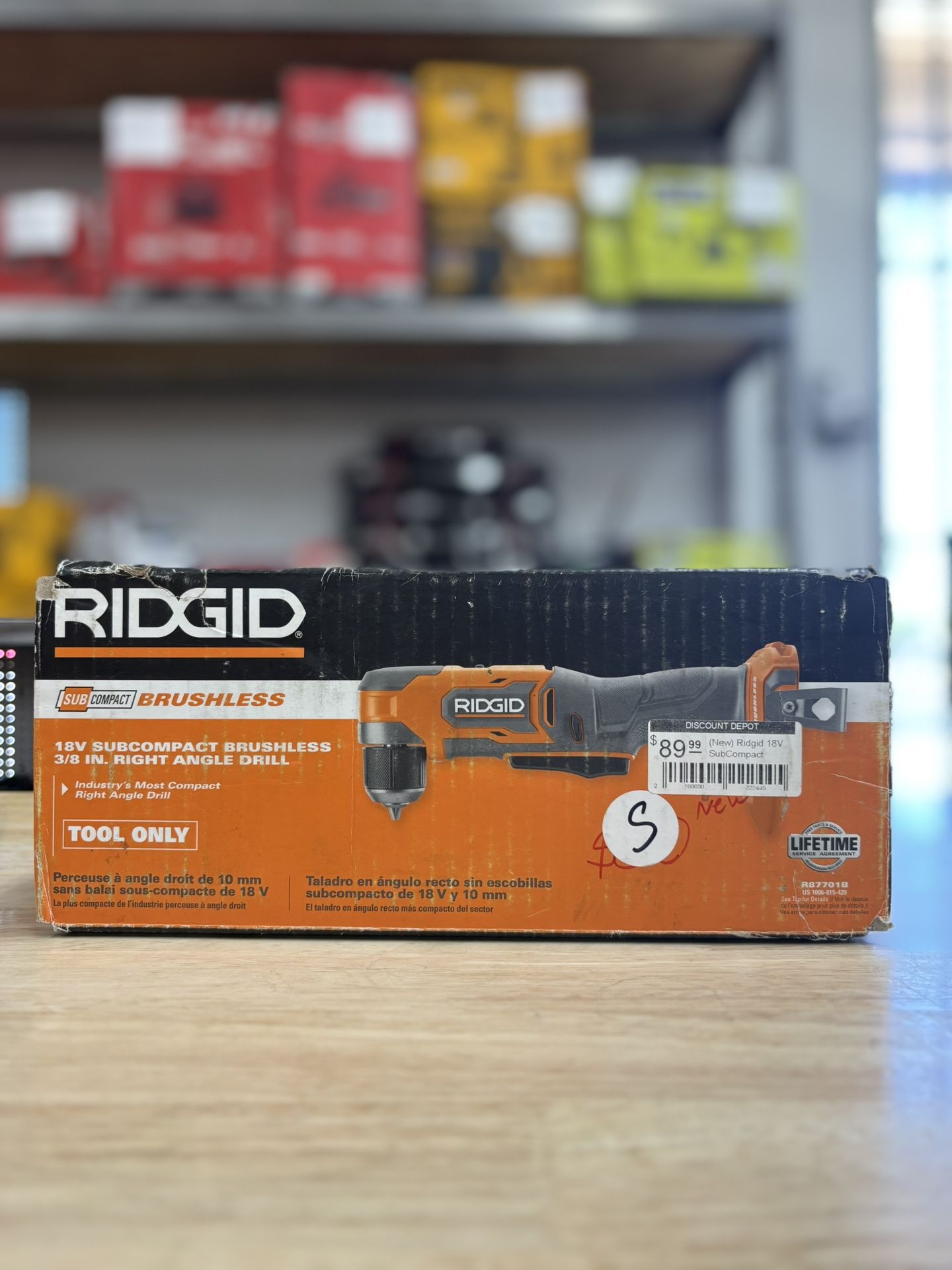 (New) Ridgid 18V SubCompact Brushless Cordless 3/8 in. Right Angle Drill (Tool Only)