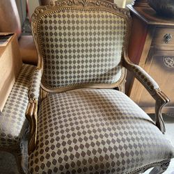 Michael Folks Custom Upholstered and Wood-Carved Chair