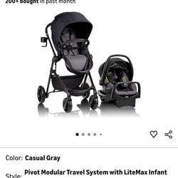 Evenflo Pivot Modular Travel System (LiteMax Infant Car Seat Included)