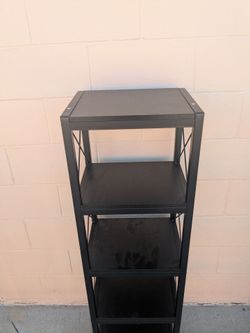 Black Metal 4-Tier Storage Shelf