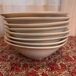 Set of 12 White Ceramic Bowls