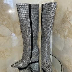 Gianni Bini Women’s Rhinestone Sparkle Wedge Boots New