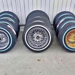 13”14” 15”16”17”18”20”22” Wire wheels rims gold or chrome w.Tires-We Finance No Credit OK