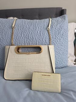 Michael Kors Croc-Embossed Handbag and Wallet Set