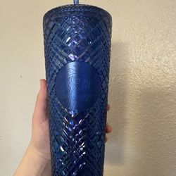 Blue Holiday Starbucks Cup