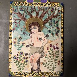 Saint Sebastian Painted Retablo