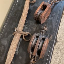 Antique Farmhouse Pieces- Pulleyx2 And Yolk