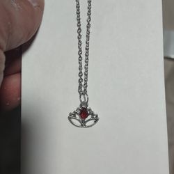 garnet lotus necklace 