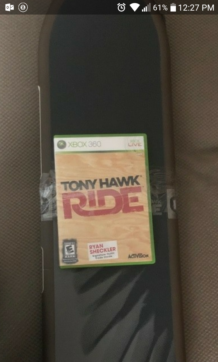 XBOX 360 TONY HAWK GAME & SKATE BOARD