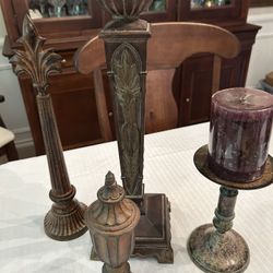 Brown Household Decor /candle Holders 4 Pc 