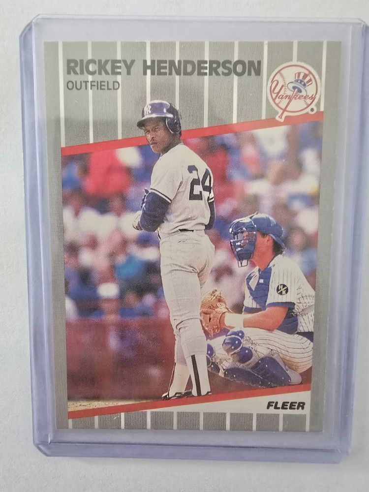 1989 FLEER #254 HOF RICKEY HENDERSON NM/EX