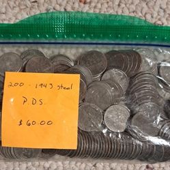 Wheat Pennys "Steel" P.D.S Total of 200