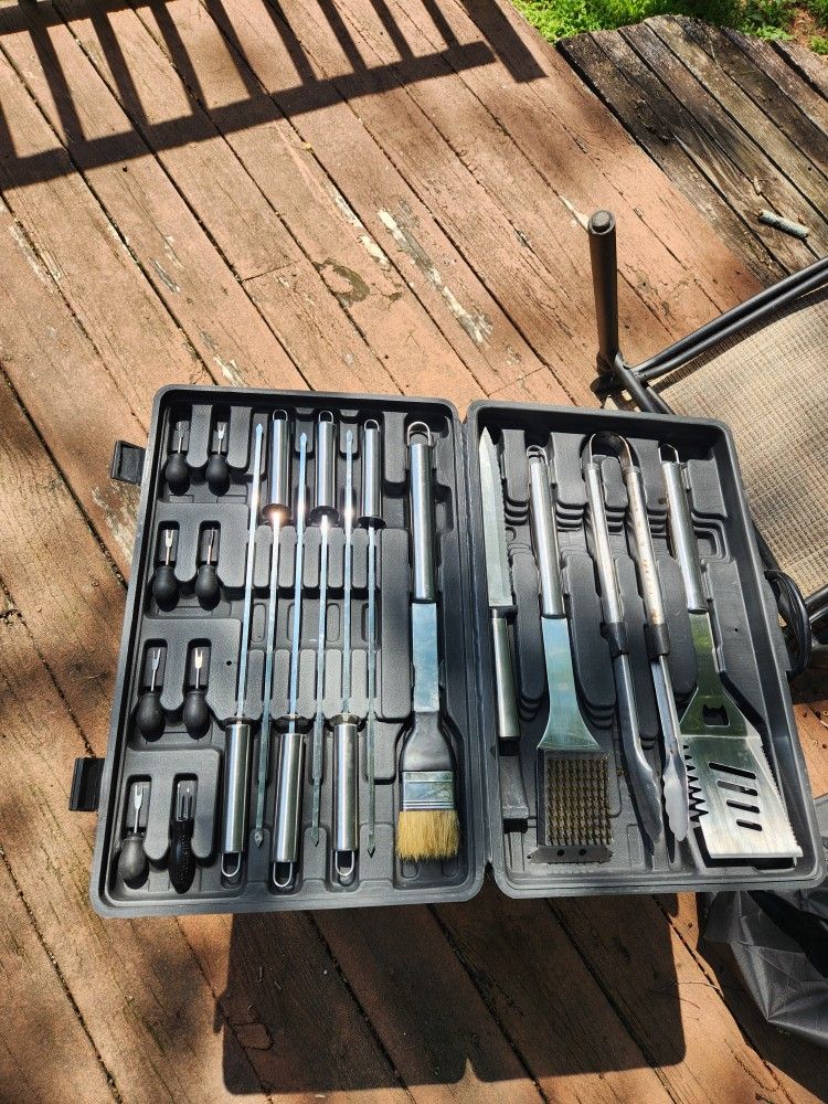 Mr. Bar-B-Q 20-piece stainless steel tool set perfect for grilling includes essential tools for a successful BBQ 